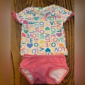 EUC Ruffle Butts Two Piece Swim - 3-6 Months